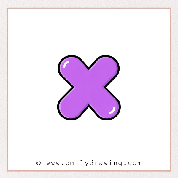 Preview of Bubble Letter X drawing